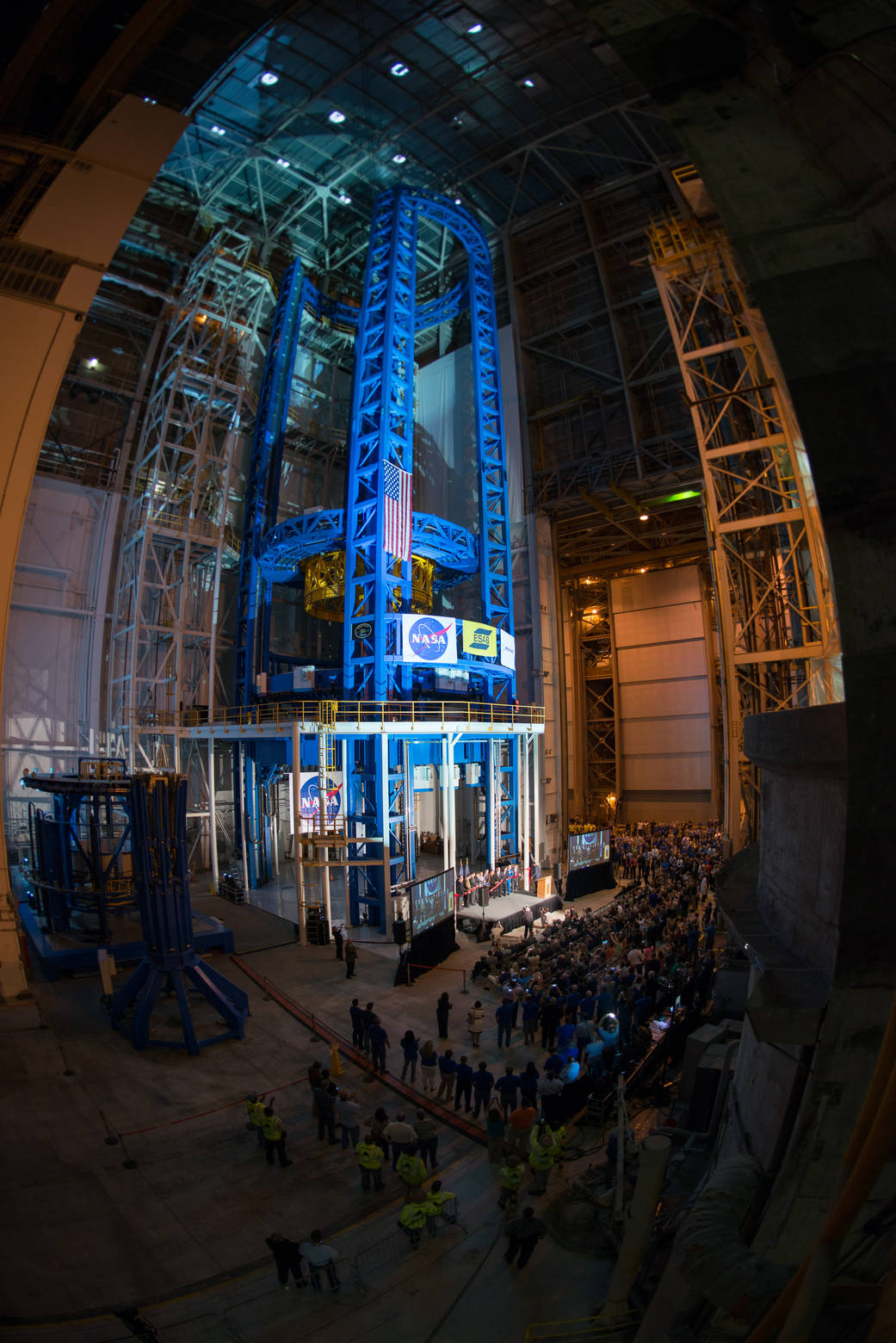 The largest spacecraft welding tool in the world, the Vertical Assembly Center officially is open for business at NASA's Michoud