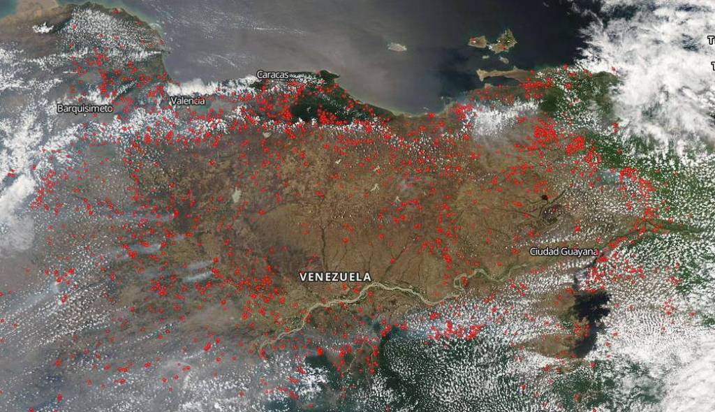 Huge Forest Fires in Venezuela Create Havoc
