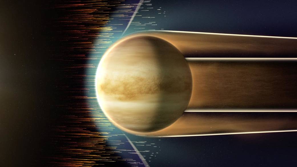 New research shows a glimpse of giant holes in the electrically charged layer of the Venusian atmosphere, called the ionosphere.