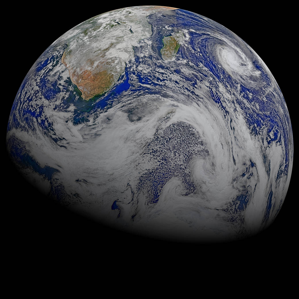 composite image of southern Africa and the surrounding oceans from Suomi NPP