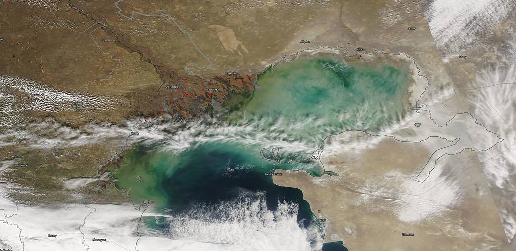 Fires near the Volga Delta in Russia