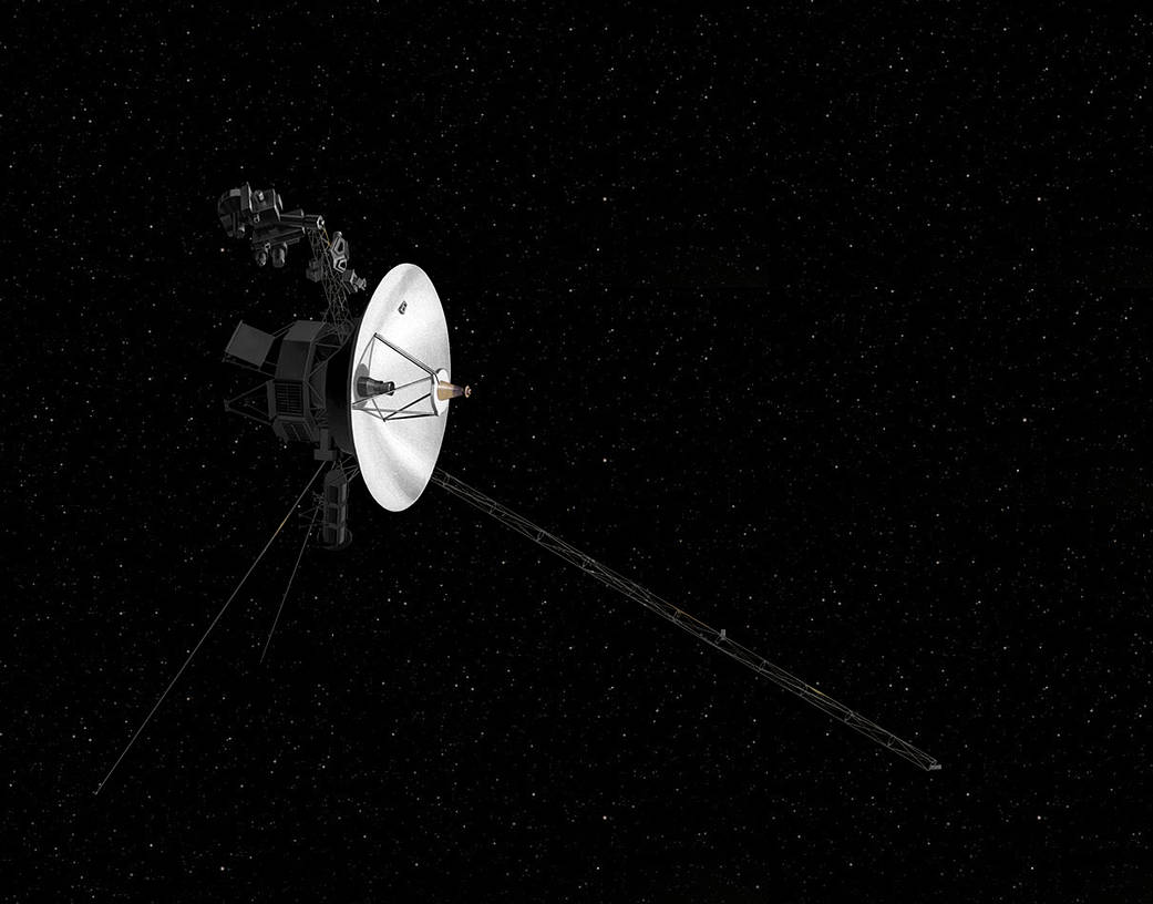 Artist's concept of the Voyager spacecraft in space.