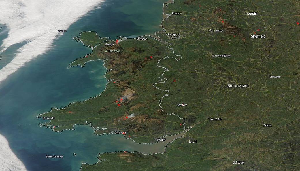 fires in Wales