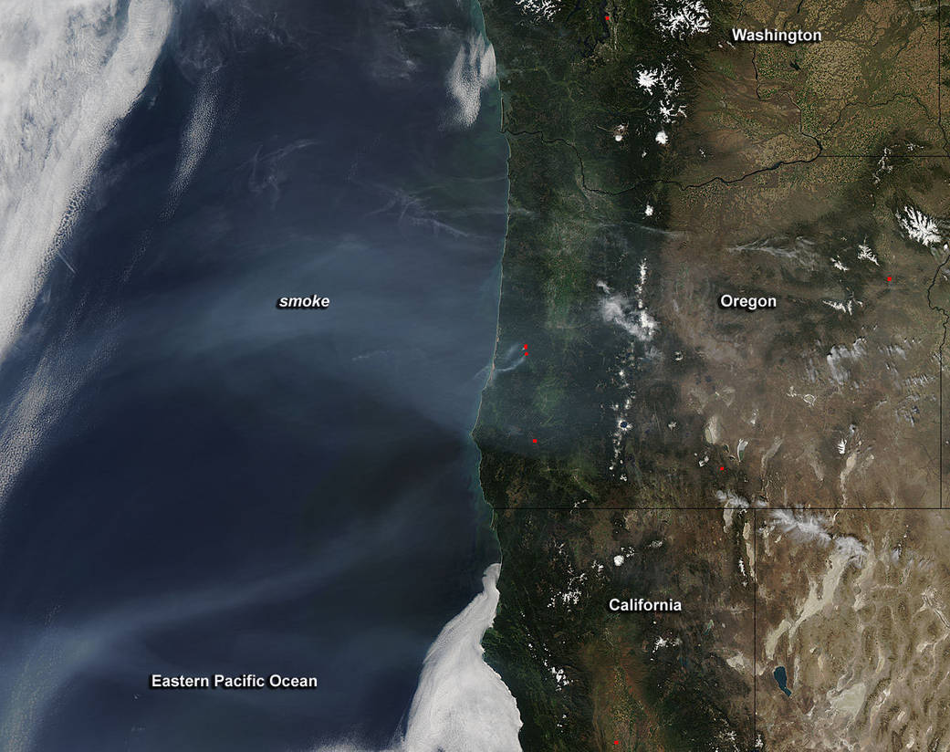 Siberian smoke over Washington state
