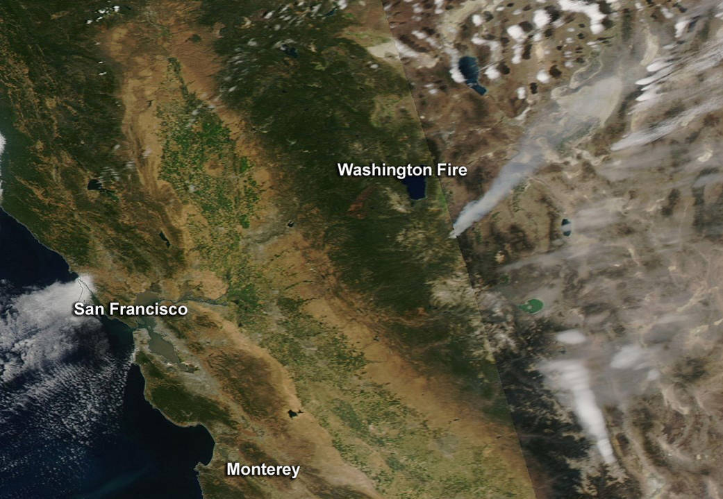 MODIS image of Washington fire