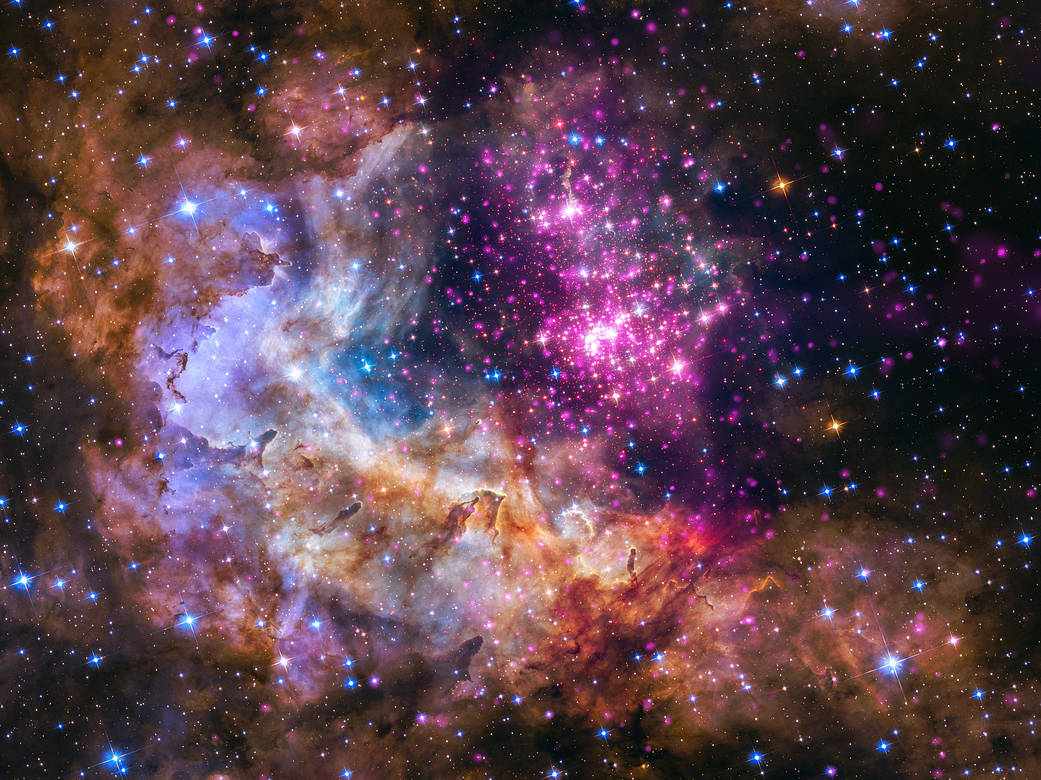 Westerlund 2 cluster of young stars.