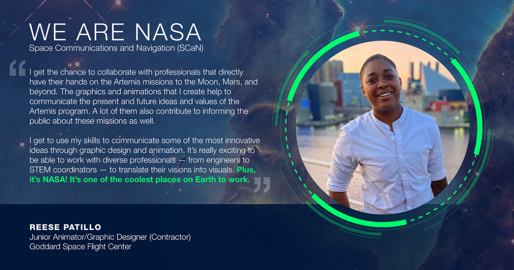 We Are NASA: Reese Patillo, Junior Animator/Graphic Designer (Contractor)