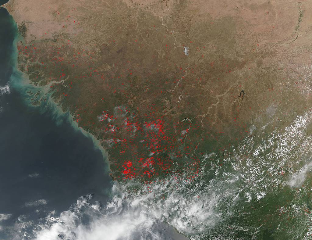 Farmers Most Likely Burning Fields in Western Africa