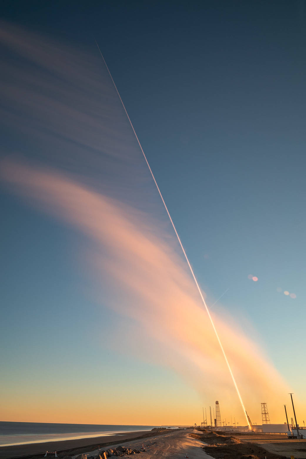 Long exposure of sounding rocket launch