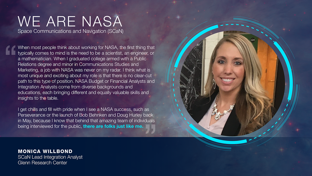 We Are NASA: Monica Willbond, SCaN Lead Integration Analyst
