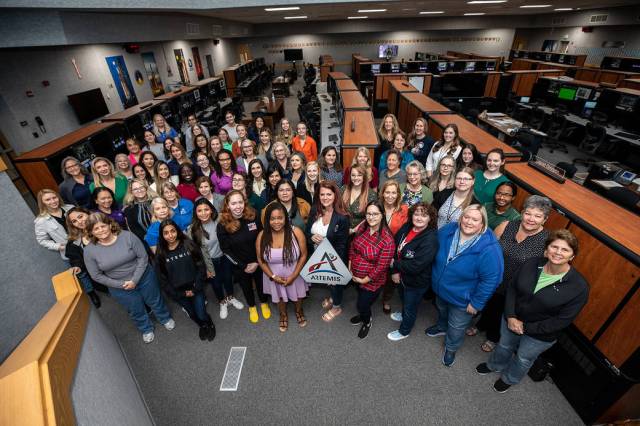 Group photo of employees at NASA celebrates International Women's Day 