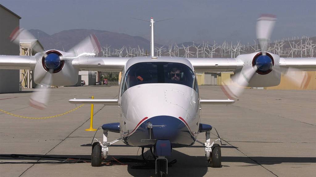 The electric motors for X-57’s Mod II vehicle and their propellers were powered up and spun together for the first time.