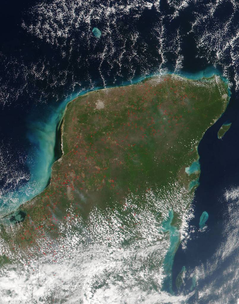 Fires in Mexico’s Yucatan Peninsula