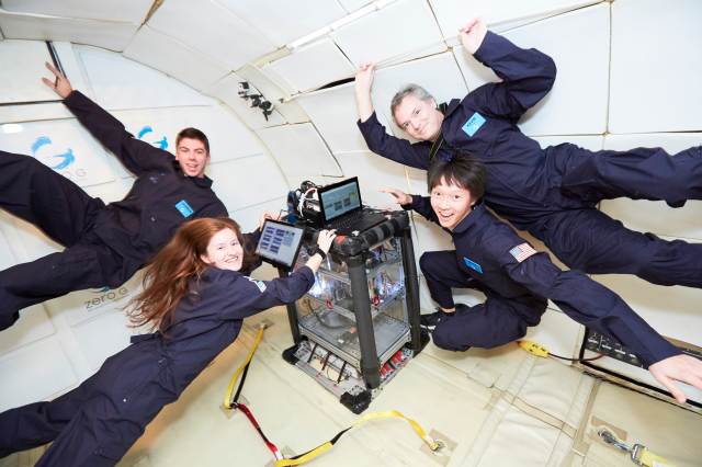 Researchers in zero gravity