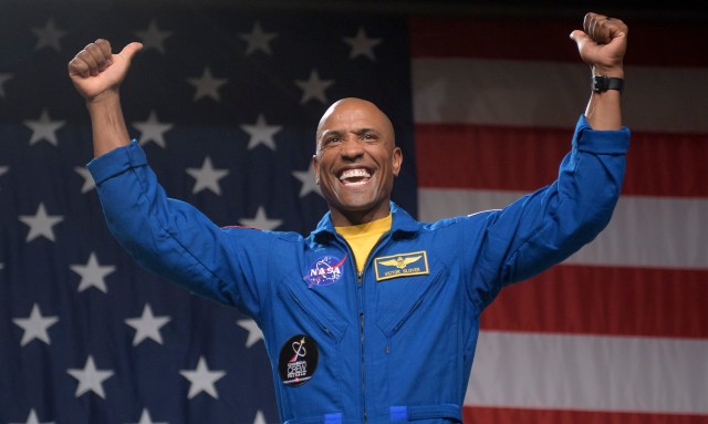 (3 August 2018) NASA astronaut Victor Glover is seen during a NASA event where it was announced that he, and NASA astronaut Mike Hopkins are assigned to the first mission to the International Space Station onboard SpaceX’s Crew Dragon, Friday, Aug. 3, 2018 at NASA’s Johnson Space Center in Houston, Texas. Astronauts assigned to crew the first flight tests and missions of the Boeing CST-100 Starliner and SpaceX Crew Dragon were announced during the event. (Credit: NASA/Bill Ingalls)