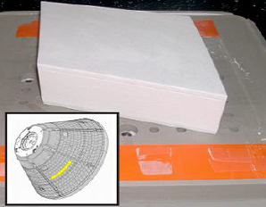 AETB-8 reusable thermal protection tile fabricated for Orion backshell