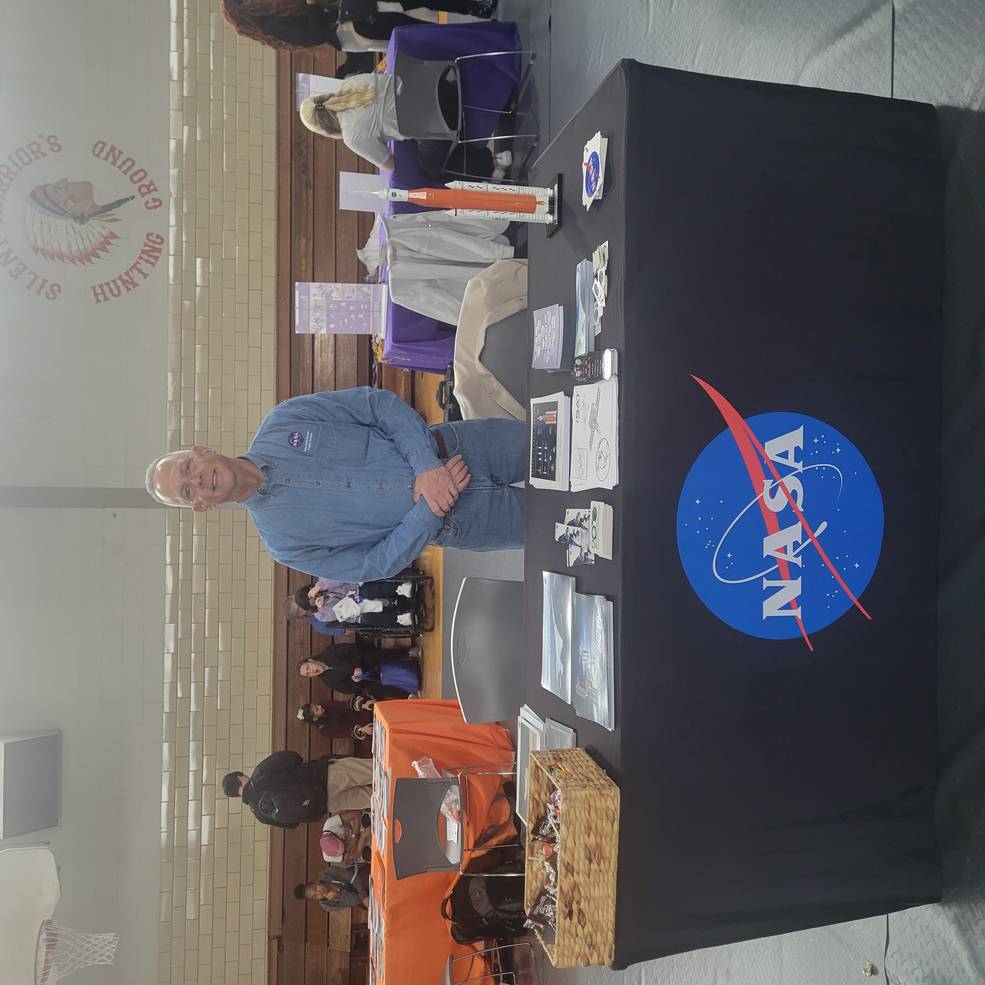Chip Dobbs, supply management specialist at NASA’s Marshall Space Flight Center, attends the AIDB Career Day at the Alabama School for the Deaf on March 17.