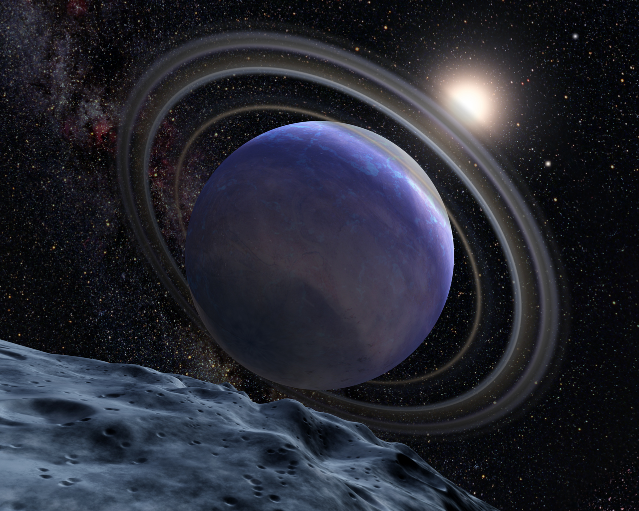 Artistic illustration of the giant planet HR 8799b