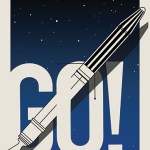 Poster cover with text Go! Explorer 1 with a drawing of the Explorer 1 satellite