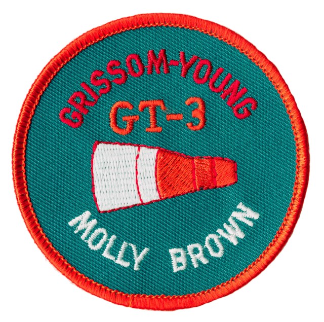 Gemini Titan 3 mission patch with the words Grissom-Young and Molly Brown on it.