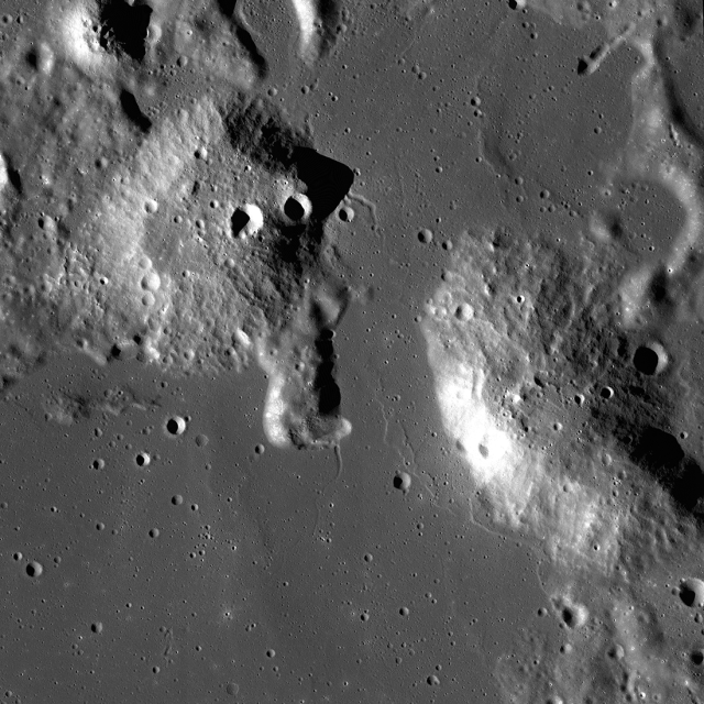 The Gruithuisen Domes, seen in an image captured by the Lunar Reconnaissance Orbiter Camera.