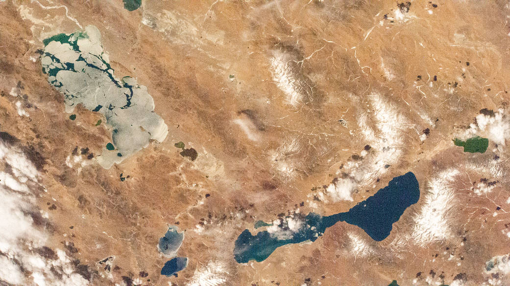 Salt lakes in southern China near the Himalayas