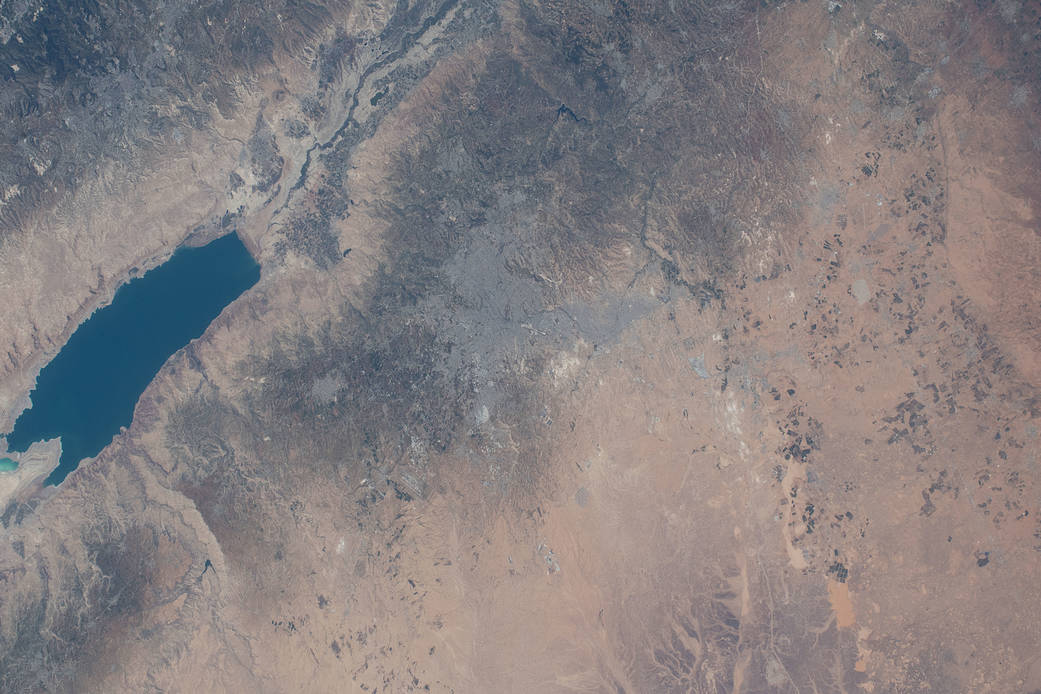 The Dead Sea on the border between Israel and Jordan
