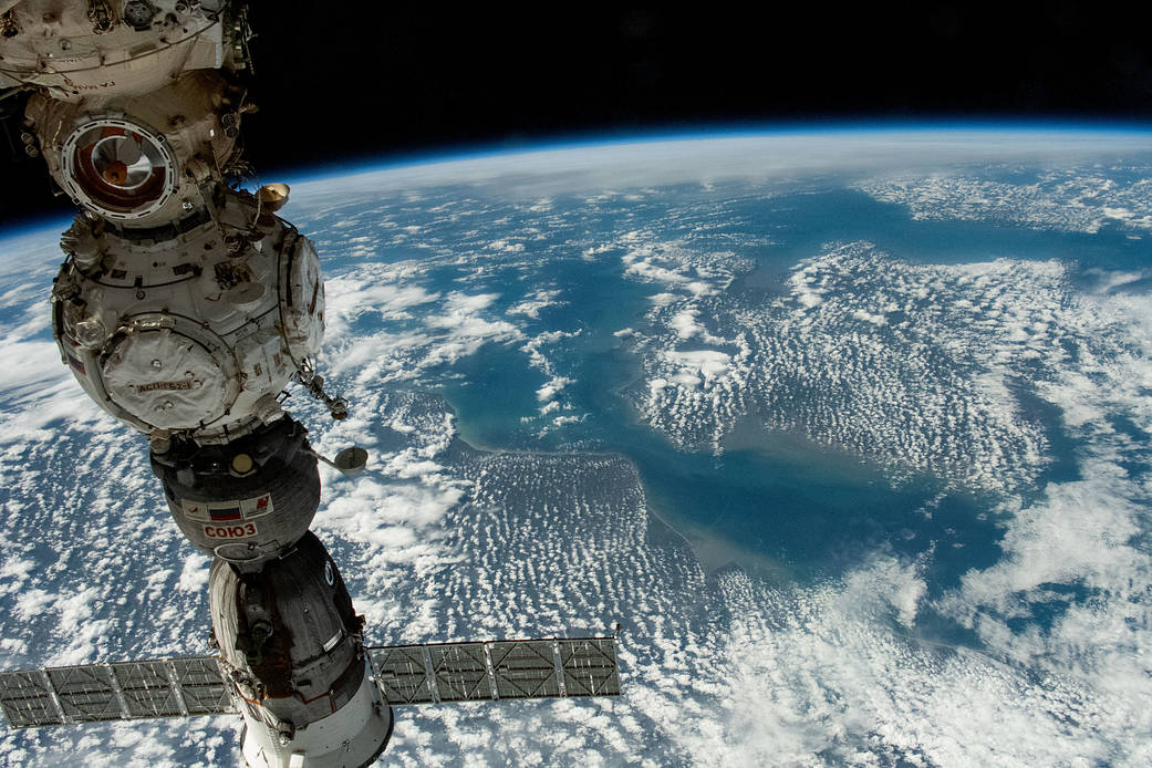 Three Roscosmos components on the International Space Station