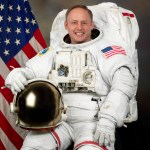 Official portrait of astronaut and STS-134 crew member Mike Fincke in an EMU.