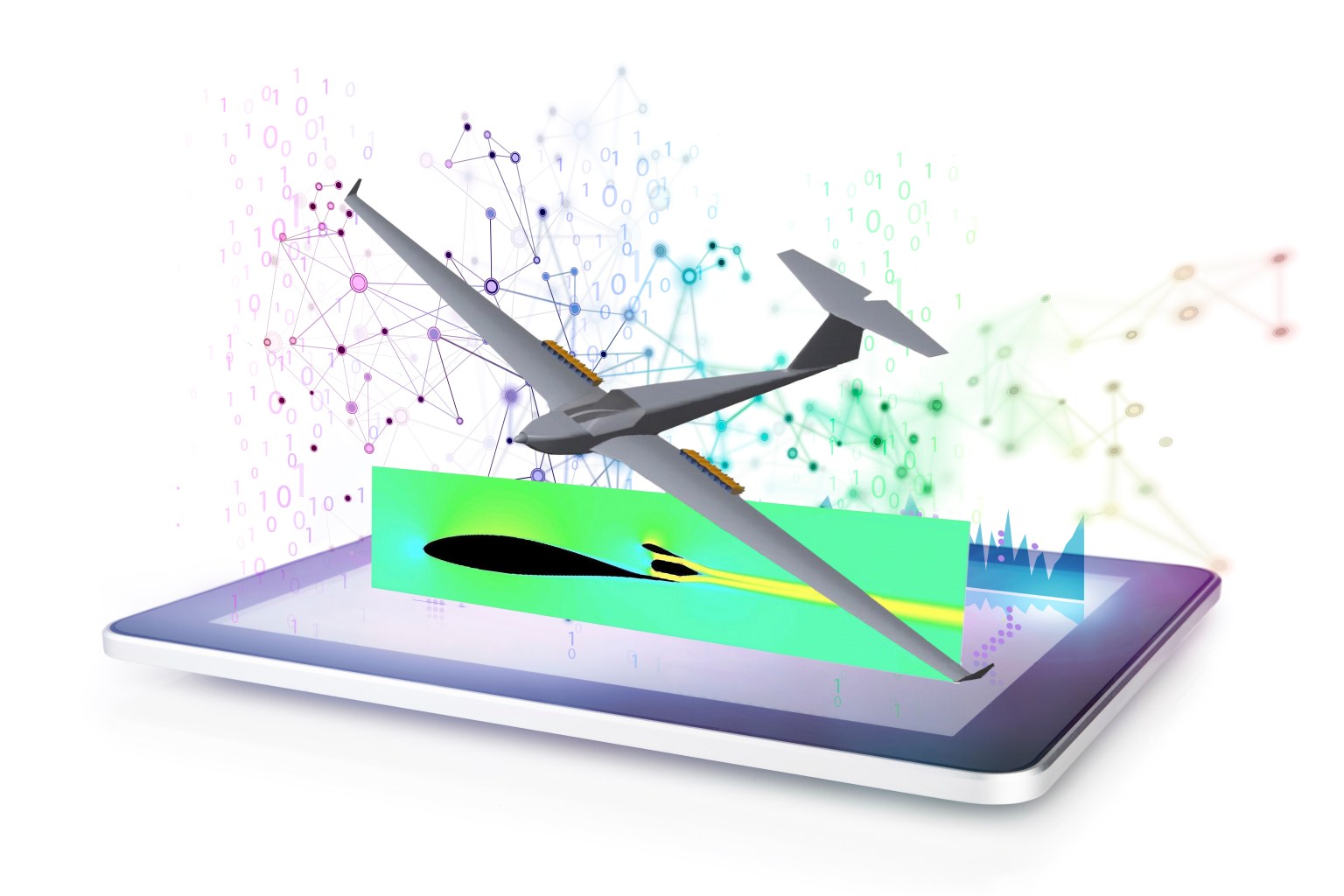 Artist illustration of a small testbed aircraft to explore what happens in flight using Turboelectric Distributed Propulsion.