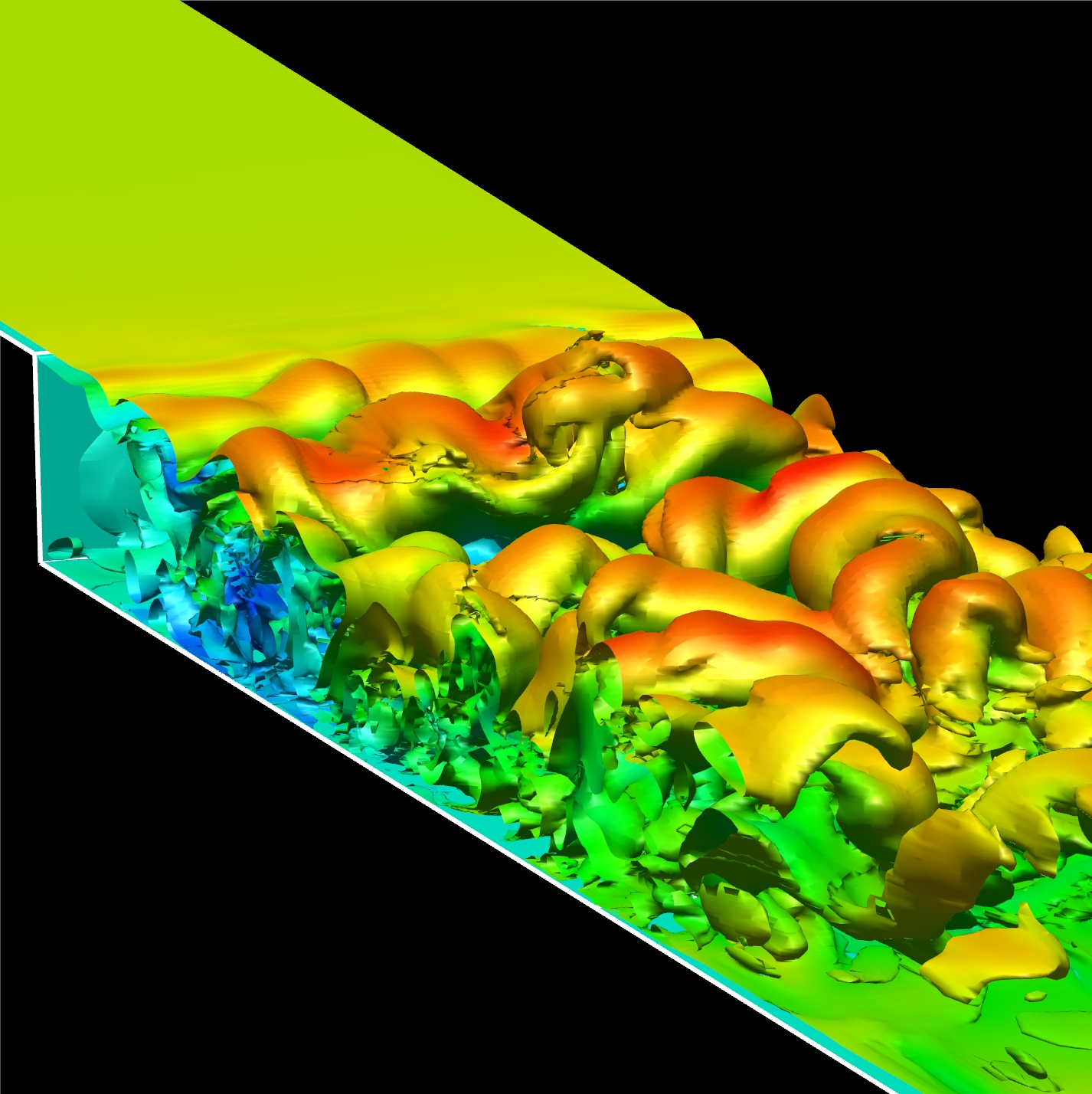 LES simulation over backward facing step.