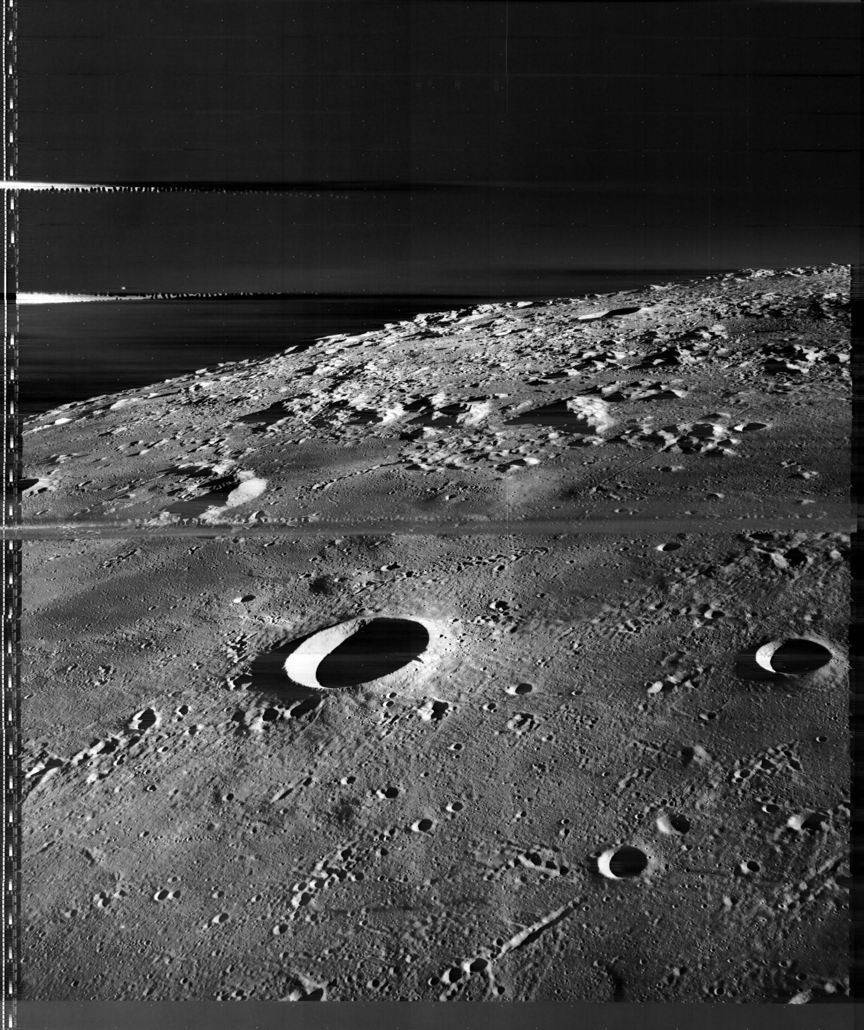 Image of the moon's surface taken by Lunar Orbiter 3