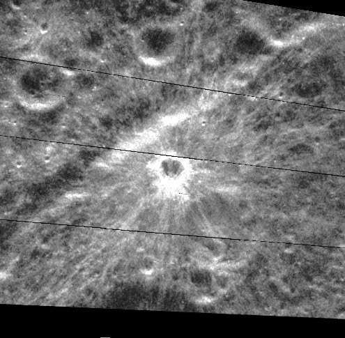Caters on the lunar surface