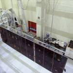 Testing of the solar array wings for the Artemis II European Service Module.
