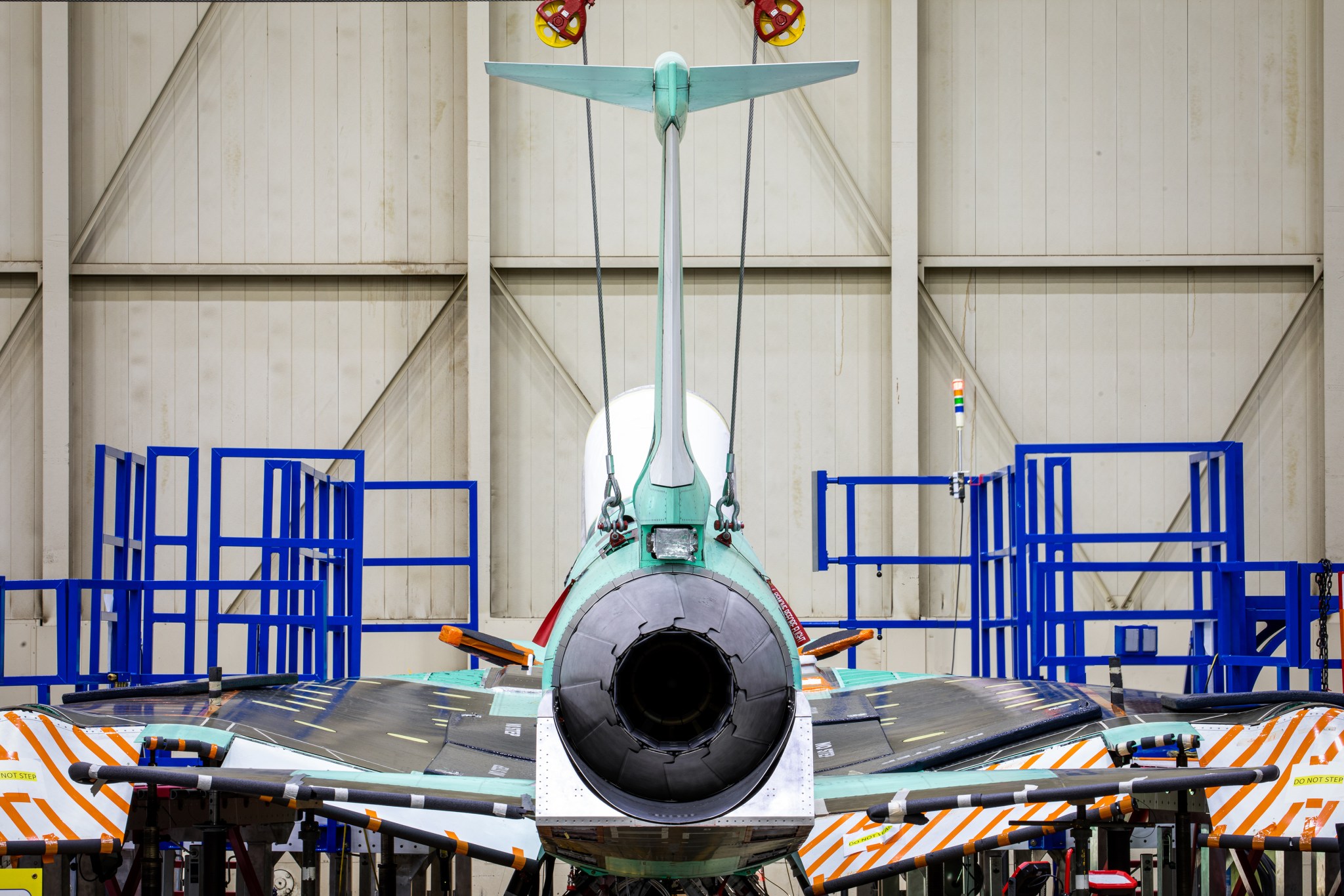 Back view of the X-59 tail.
