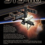 STS-110 mission poster showing the ISS and descriptive text