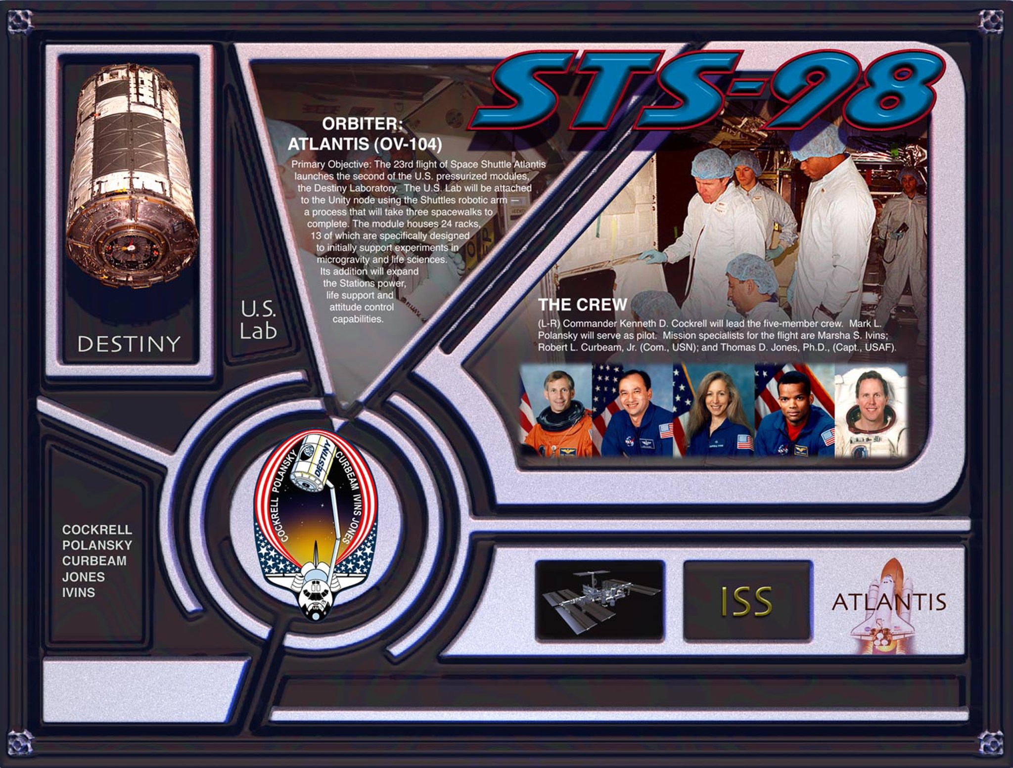 Crew poster for STS-98