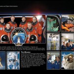 STS-115 crew poster showing the crew, various small images, and descriptive text about the mission
