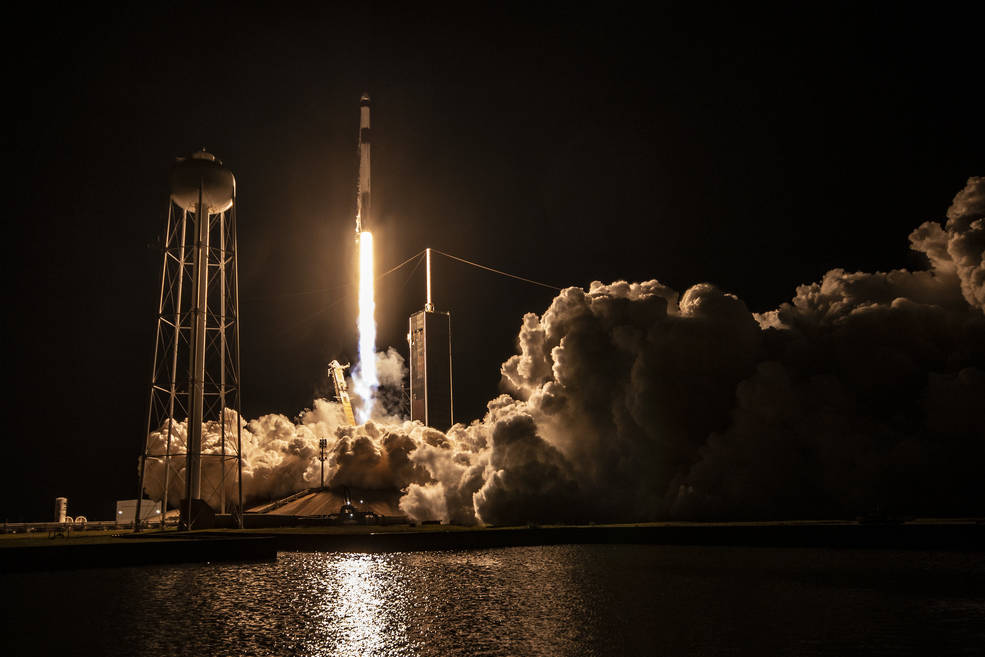 A SpaceX Falcon 9 rocket soars upward after its liftoff from Launch Complex 39A at NASAs Kennedy Space Center in Florida on March 14, 2023, on the companys 27th Commercial Resupply Services mission for the agency to the International Space Station.