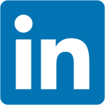 LinkedIn logo with the letters in showing against a blue background