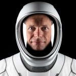 Andreas Mogensen in his SpaceX spacesuit and helmet.