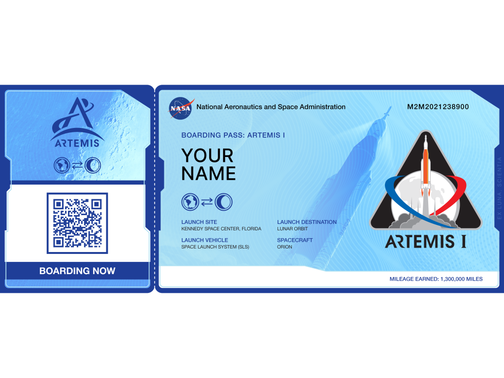 Artemis I Boarding Pass