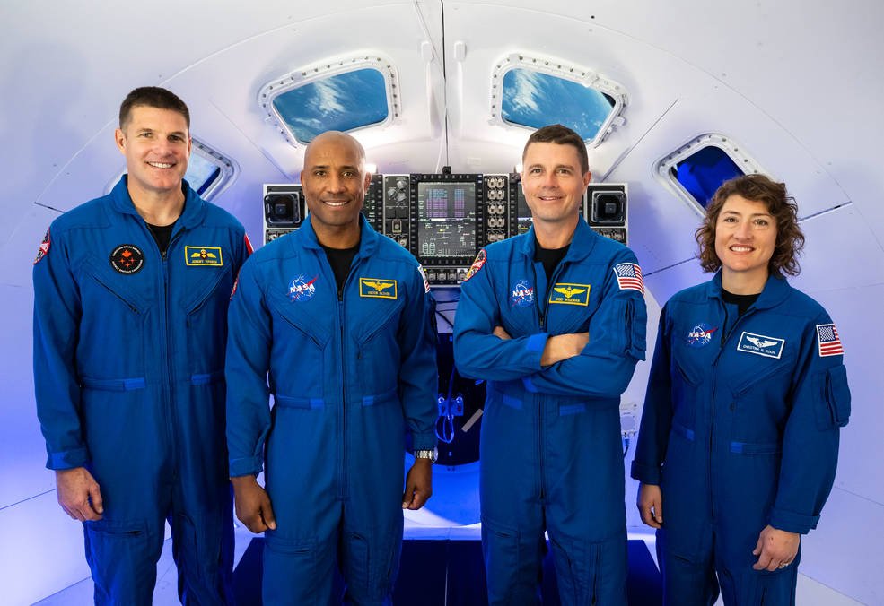 NASA astronauts Reid Wiseman, Victor Glover, and Christina Hammock Koch, and CSA astronaut Jeremy Hansen were announced Monday, April 3 as the four astronauts who will venture around the Moon on Artemis II.