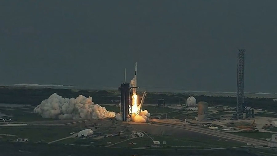 The SpaceX Dragon crew ship launches four Axiom Mission-2 astronauts to the space station from NASAs Kennedy Space Center on May 21.
