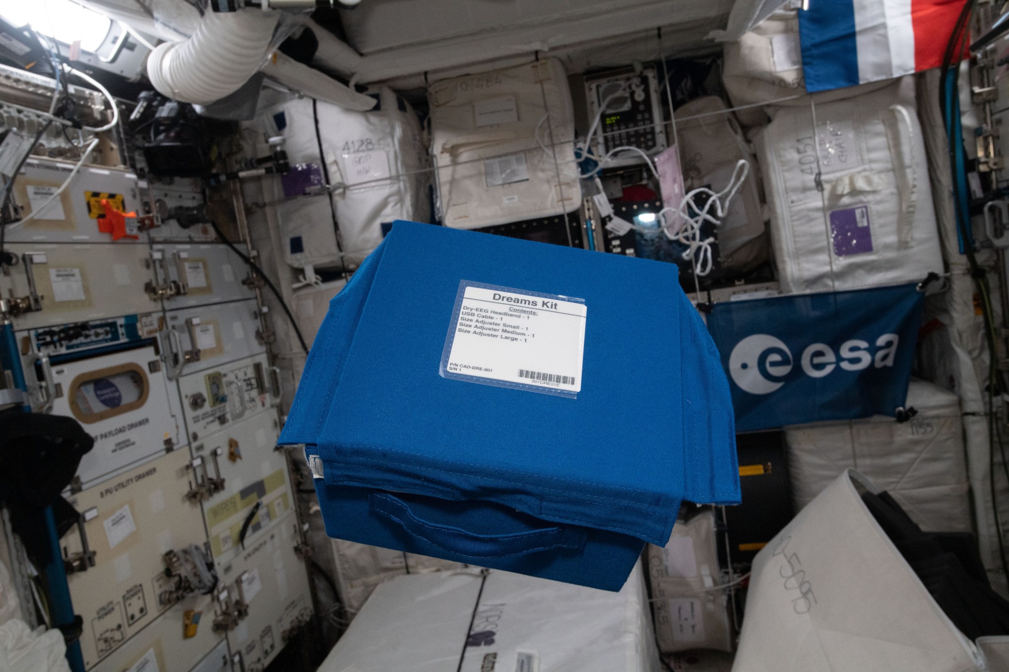 The hardware kit for Dreams, an ESA investigation that monitors the quality of astronaut sleep.