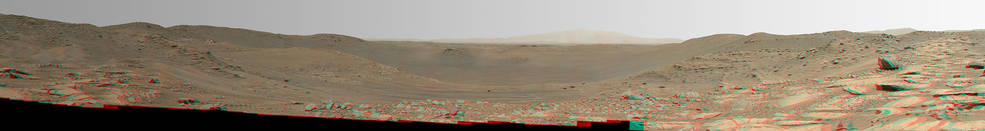 Anaglyph of Perseverance’s mosaic of Belva Crater 