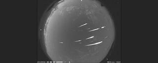 An image of an Eta Aquarid meteor from the NASA All Sky Fireball Network station in Tullahoma, Tennessee in May, 2013.