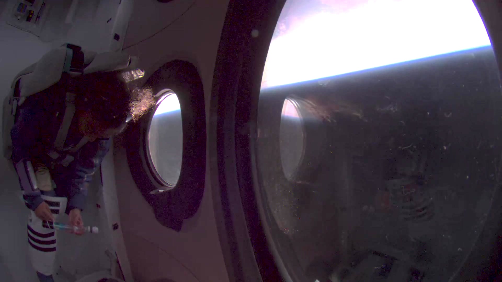 Sirisha Bandla, Virgin Galactic’s Vice President of Government Affairs and Research Operations, tests a Flight Opportunities-supported payload aboard the SpaceShipTwo VSS Unity vehicle on July 11, 2021.