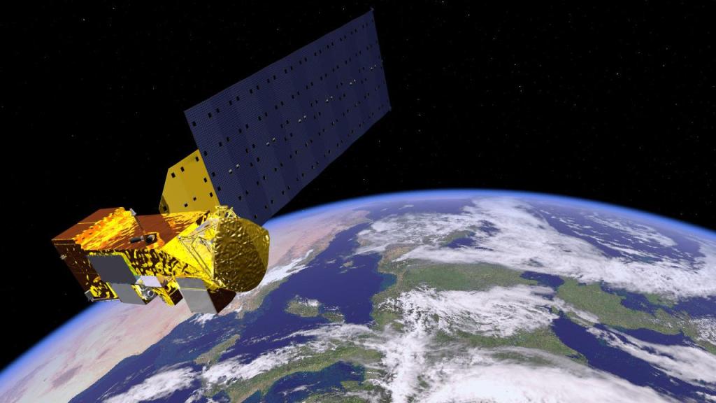 Aqua Satellite Orbiting Earth (Artist's Concept)