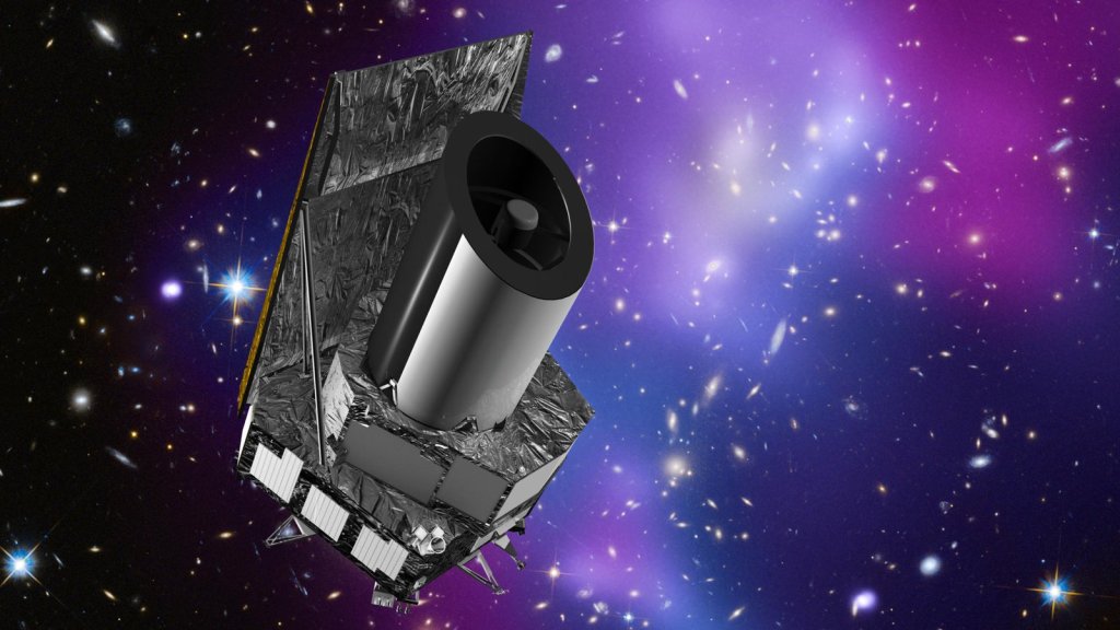 Artist's impression of the Euclid spacecraft, a dark energy and dark matter mission